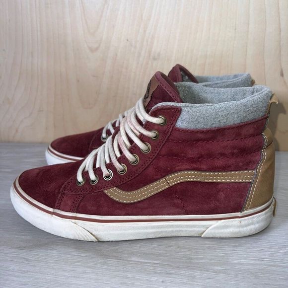 Vans SK8-Hi MTE Scotchguard Burgundy/Brown Suede Men's 8 Women's 9.5 - Picture 2 of 11